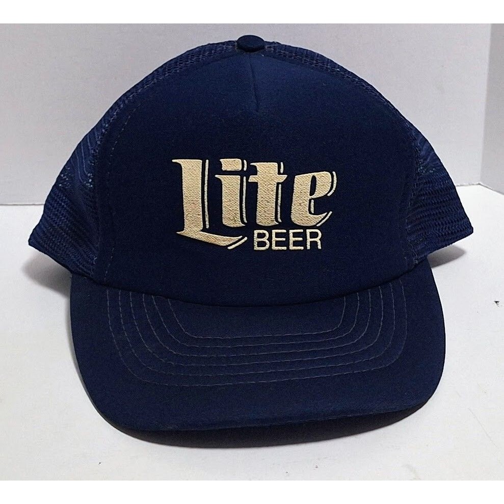 Vintage Designer Products Miller Lite Snapback Trucker Mesh Advertising Hat Cap